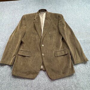 Chaps Ralph Lauren Blazer Mens 46R Khaki  Brown Corduroy‎ Jacket Academica Work